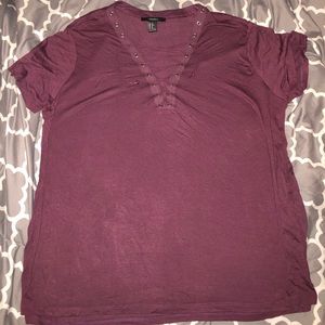 Burgundy/Purple Tie-Up T-Shirt